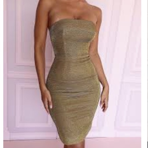 House of CB Dresses House Of Cb Gold Dress Poshmark